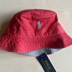 Polo Ralph Lauren Cotton Chino Bucket Hat Pale Red S/M or L/XL